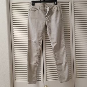 Zara white and gray striped jeans